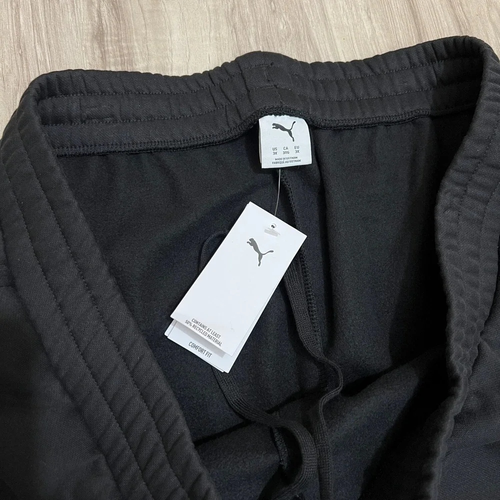 Puma Women's Plus Size 3X Essentials High Waisted Fleece Sweatpants Black